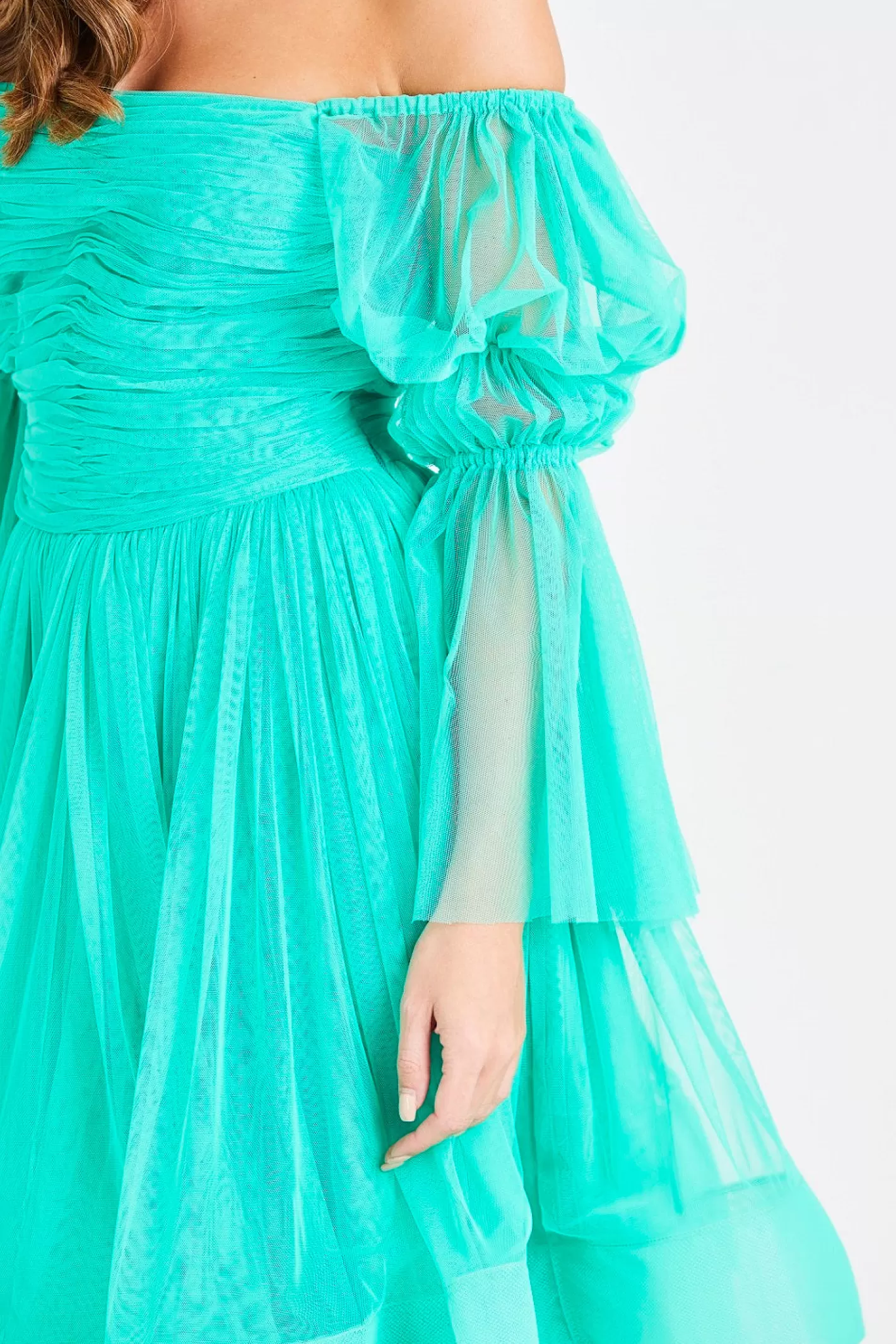 Online Amora Green Tulle Dress Women Midi Dresses