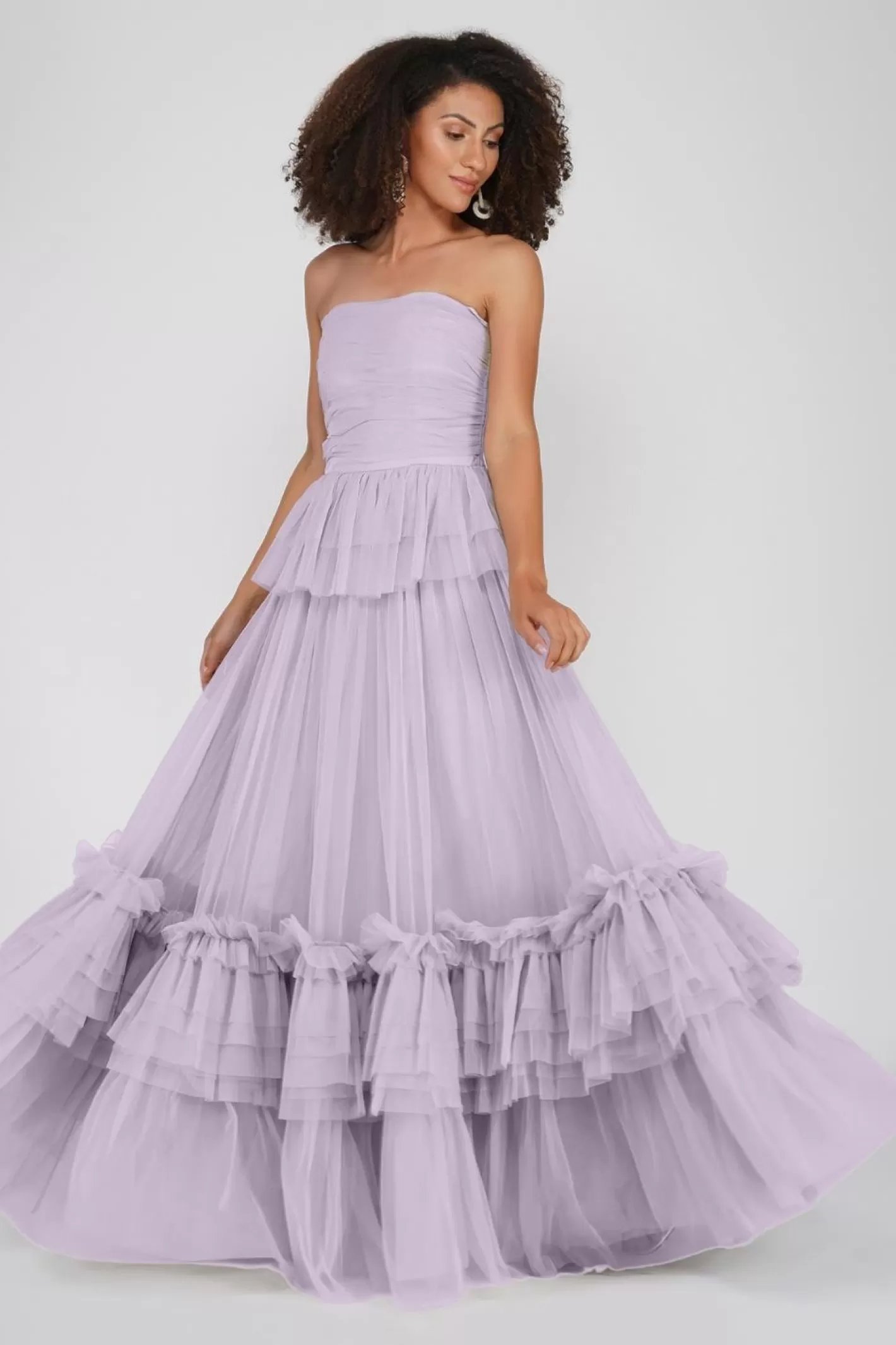 Flash Sale Ana Lilac Tulle Gown Women Maxi Dresses