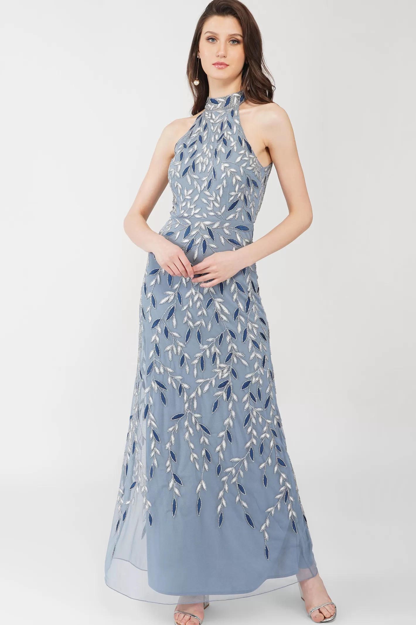 Discount Arina Blue Embellished Maxi Dress Women Maxi Dresses