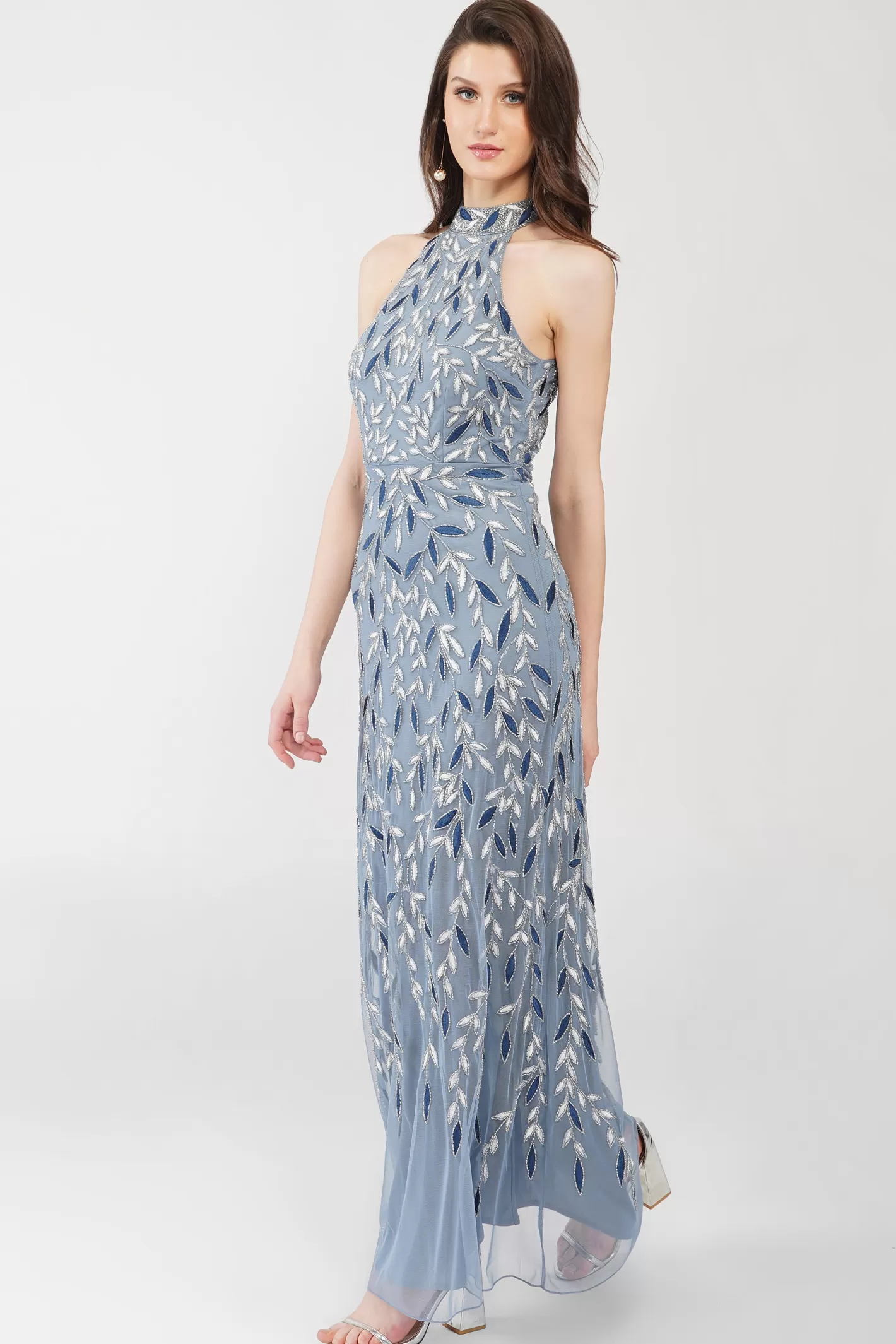 Discount Arina Blue Embellished Maxi Dress Women Maxi Dresses