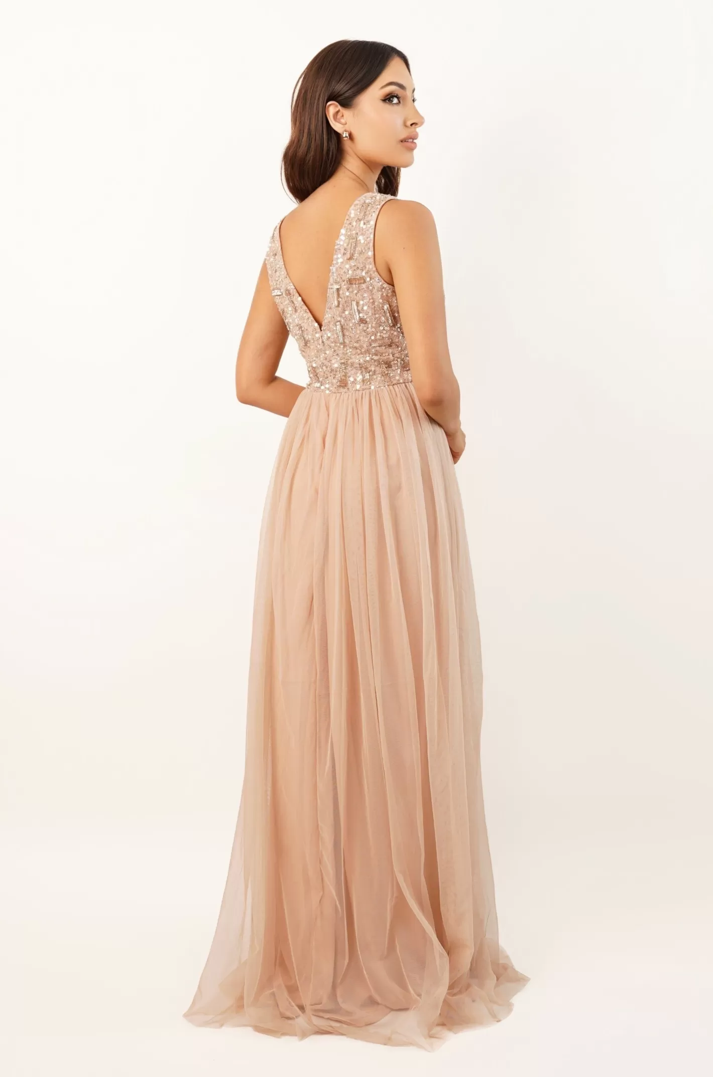 Discount Aurora Nude Embellished Maxi Dress Women Maxi Dresses