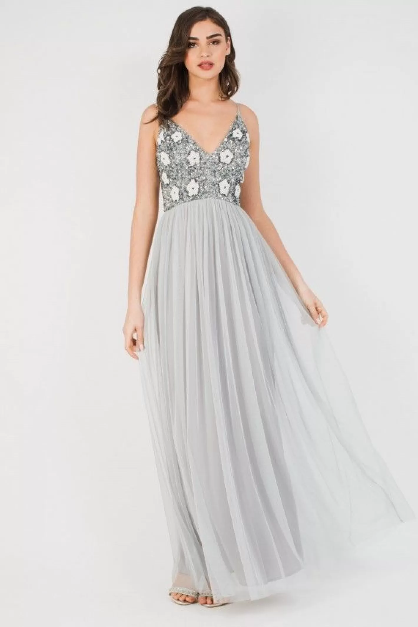 Sale Avon Bridesmaid Maxi In Grey Women Maxi Dresses