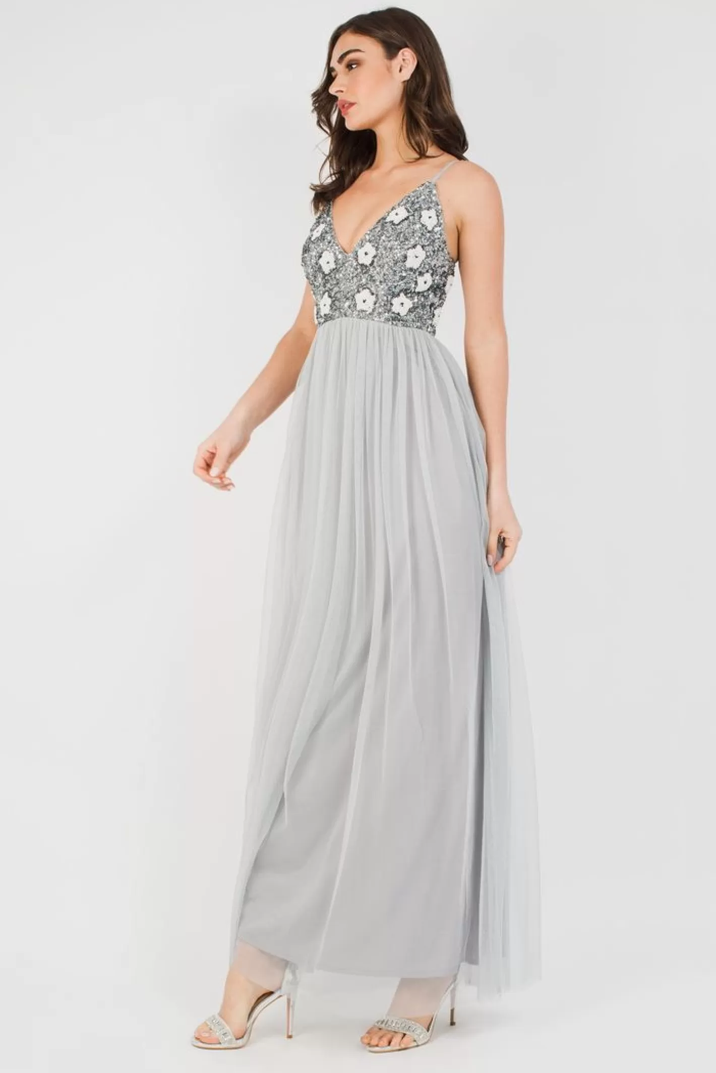 Sale Avon Bridesmaid Maxi In Grey Women Maxi Dresses