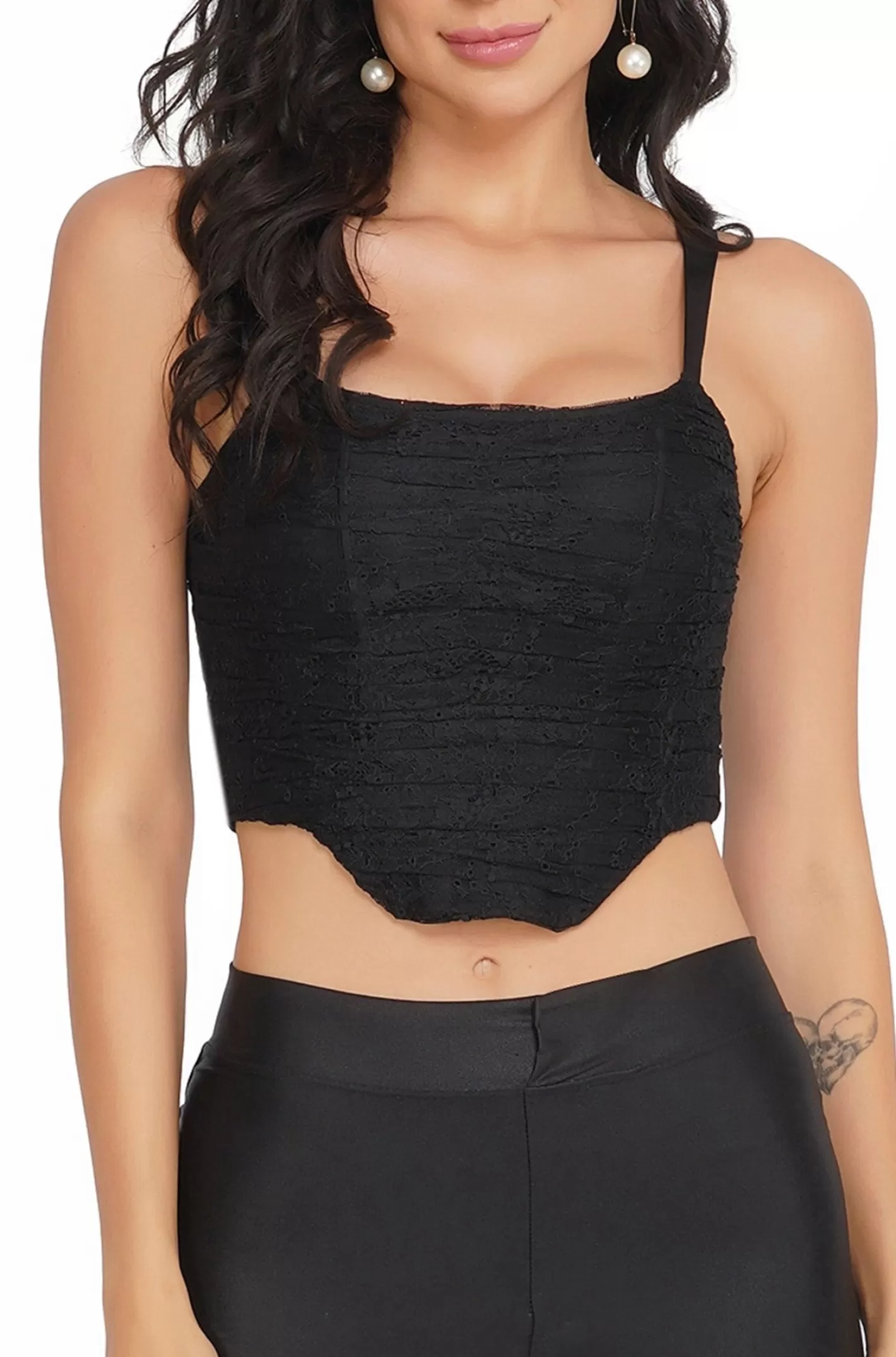 Shop Devon Black Lace Corset Top Women Tops