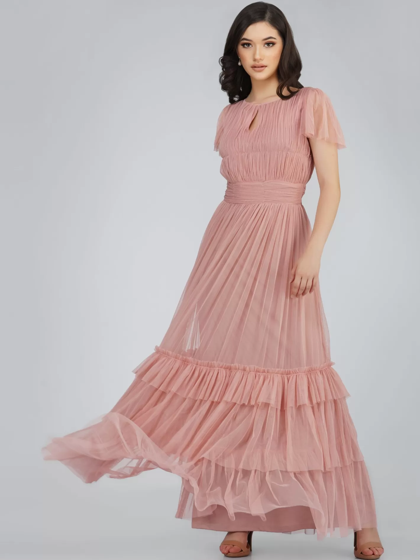 Cheap Diva Mink Tulle Bridesmaid Dress Women Maxi Dresses