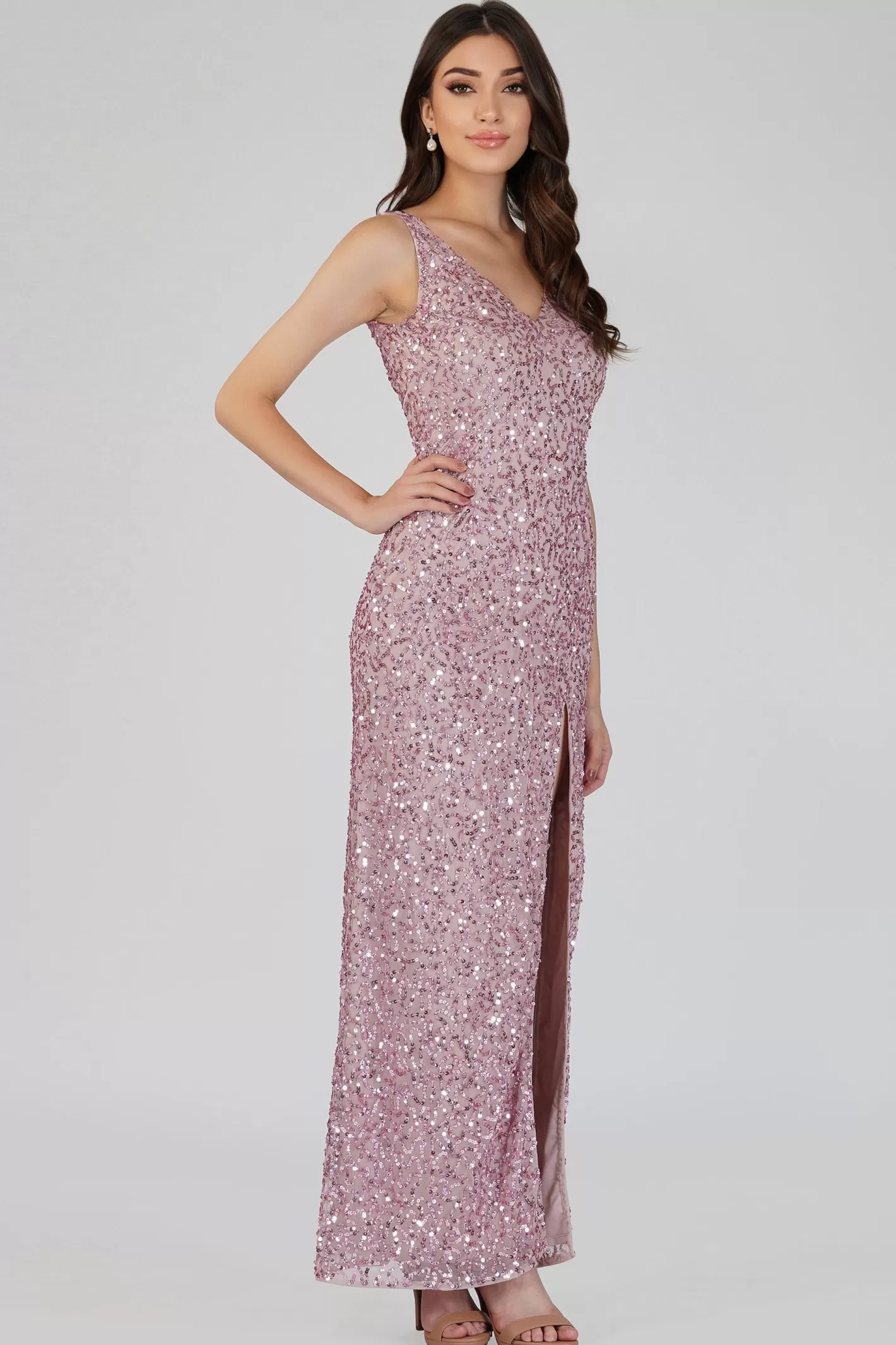 Cheap Greyson Pink Sequin Maxi Dress Women Maxi Dresses