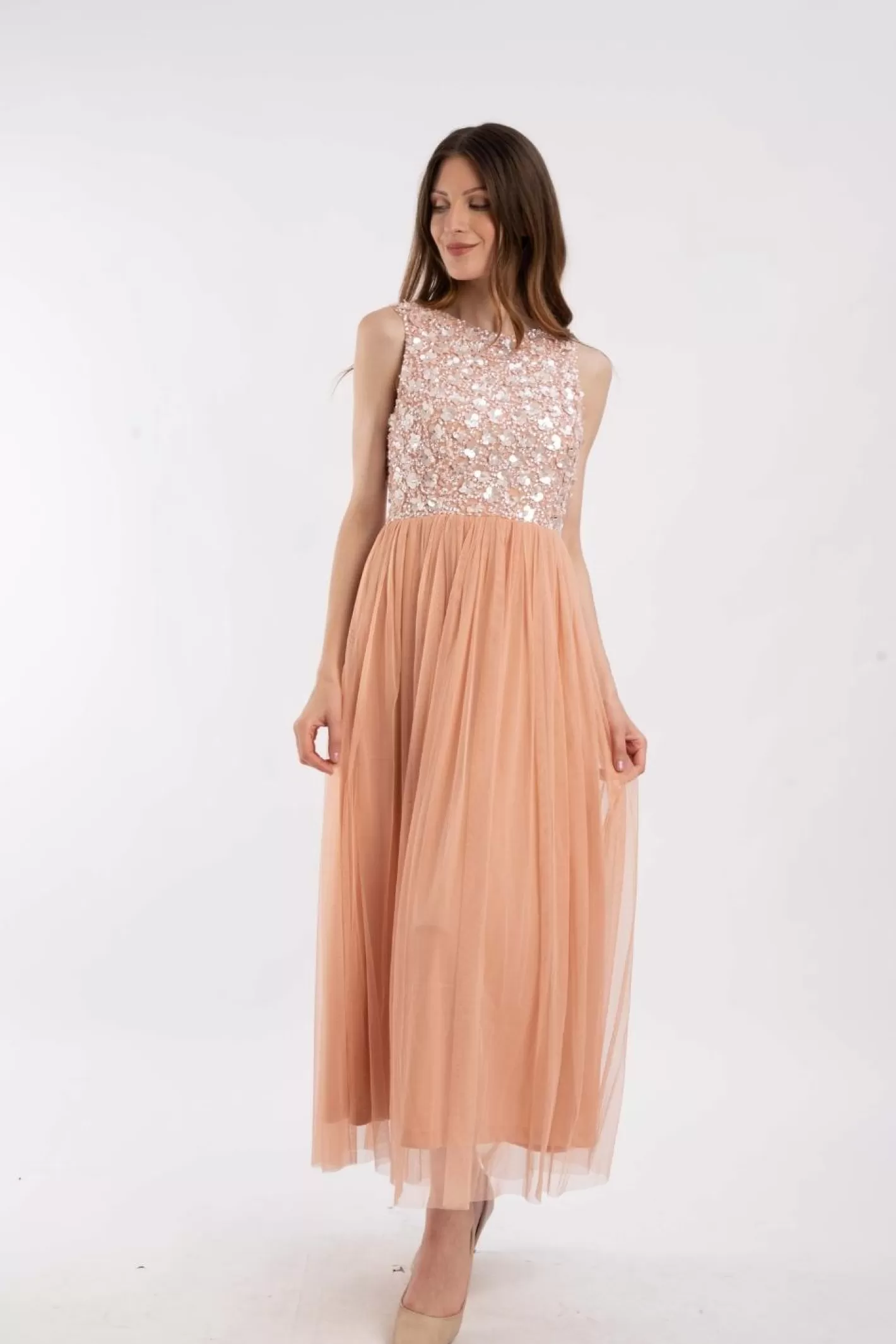 Cheap Hazel Blush Pink Bridesmaid Dress Women Maxi Dresses