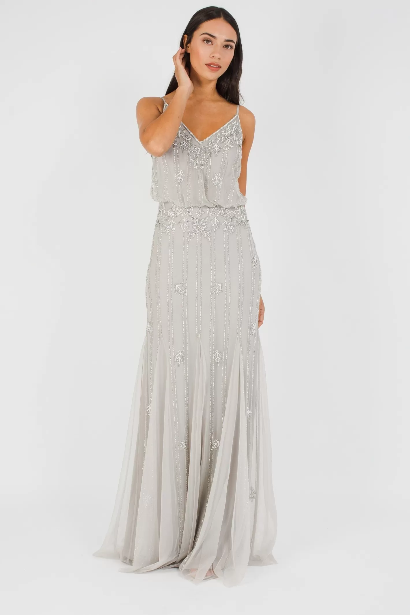 Shop Keeva Light Grey Bridesmaid Dress Women Maxi Dresses