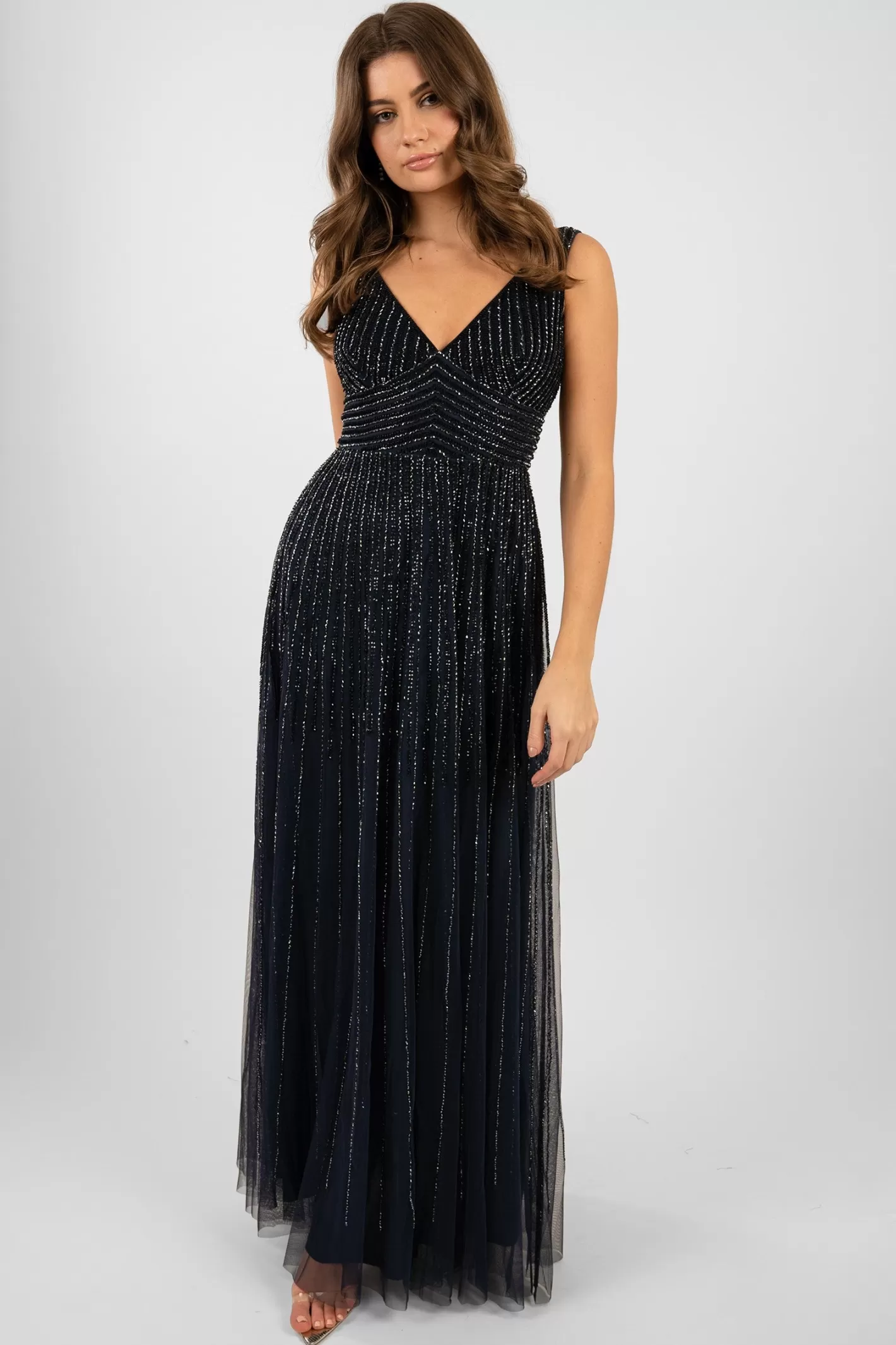 Flash Sale Lorelai Navy Blue Embellished Maxi Dress Women Maxi Dresses