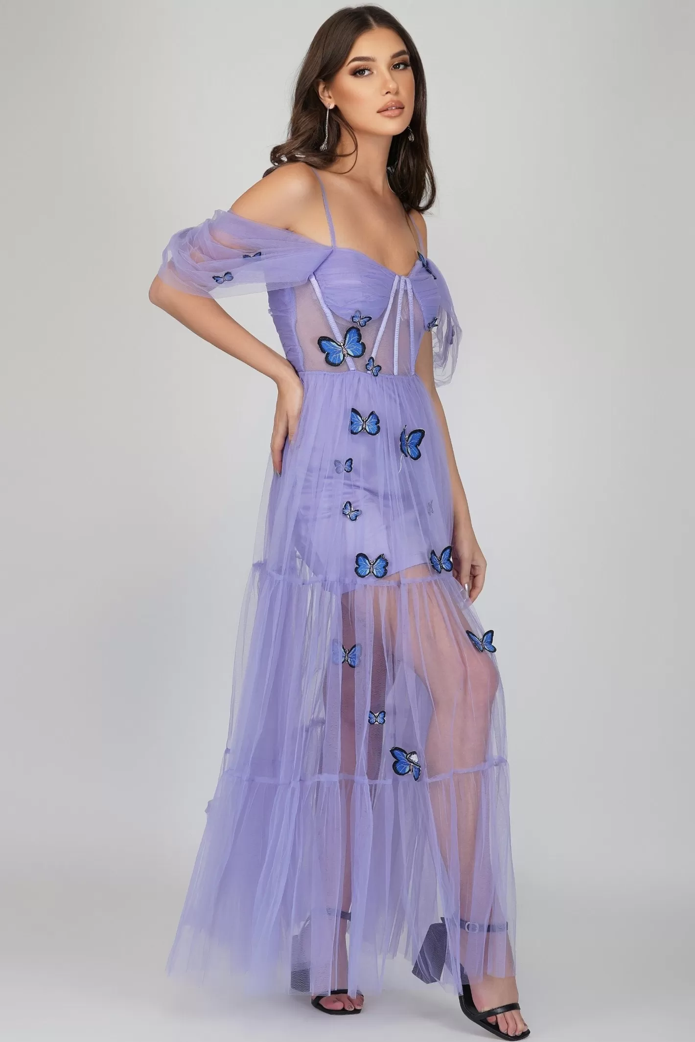 Best Sale Lottie Purple Butterfly Dress Women Maxi Dresses