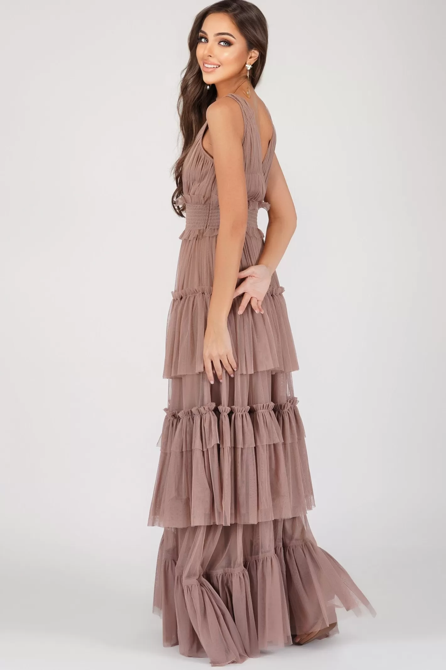 Online Luna Mink Tulle Plunge Maxi Dress Women Maxi Dresses