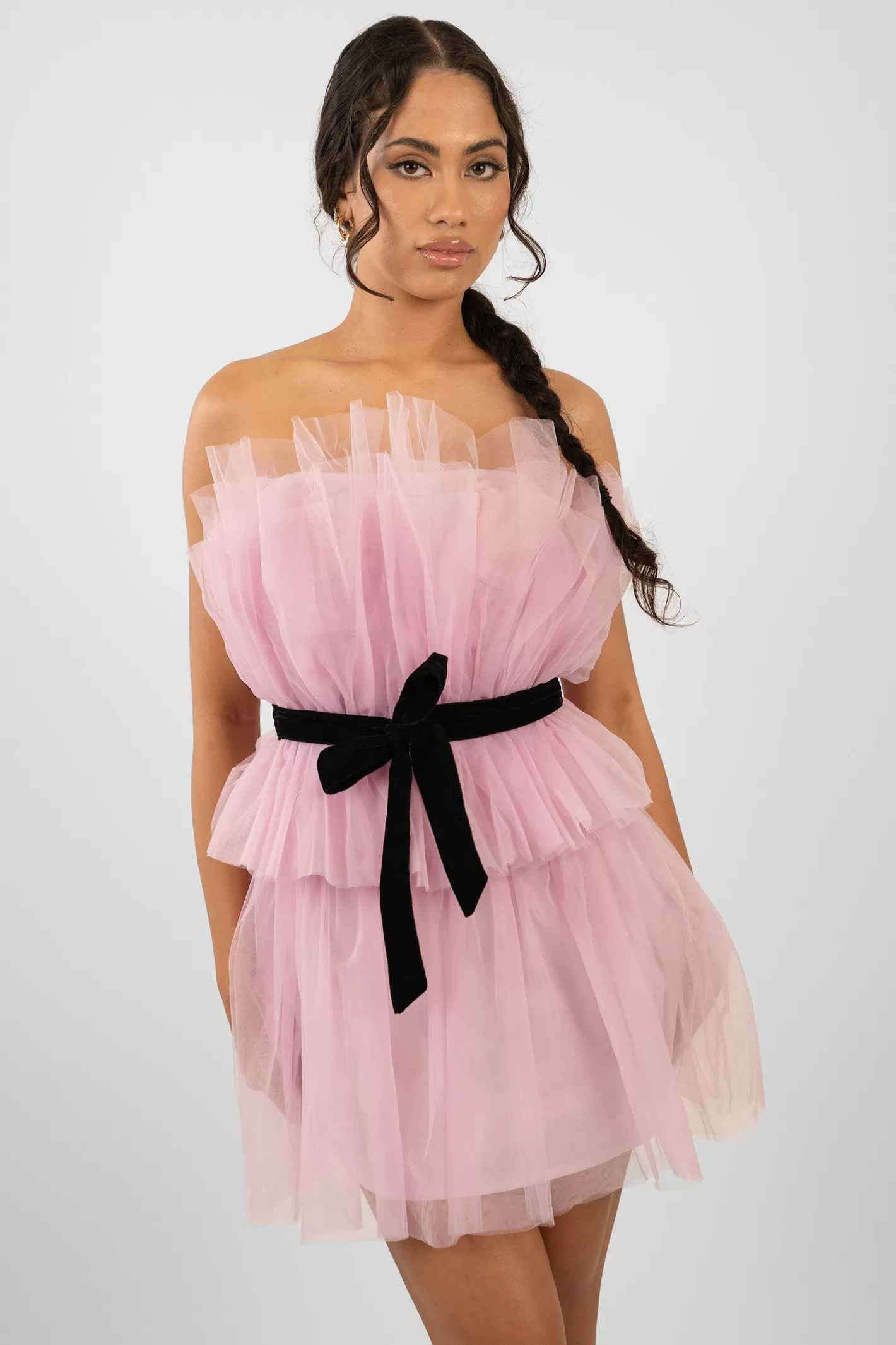 Clearance Nash Pink Tulle Mini Dress Women Mini Dresses