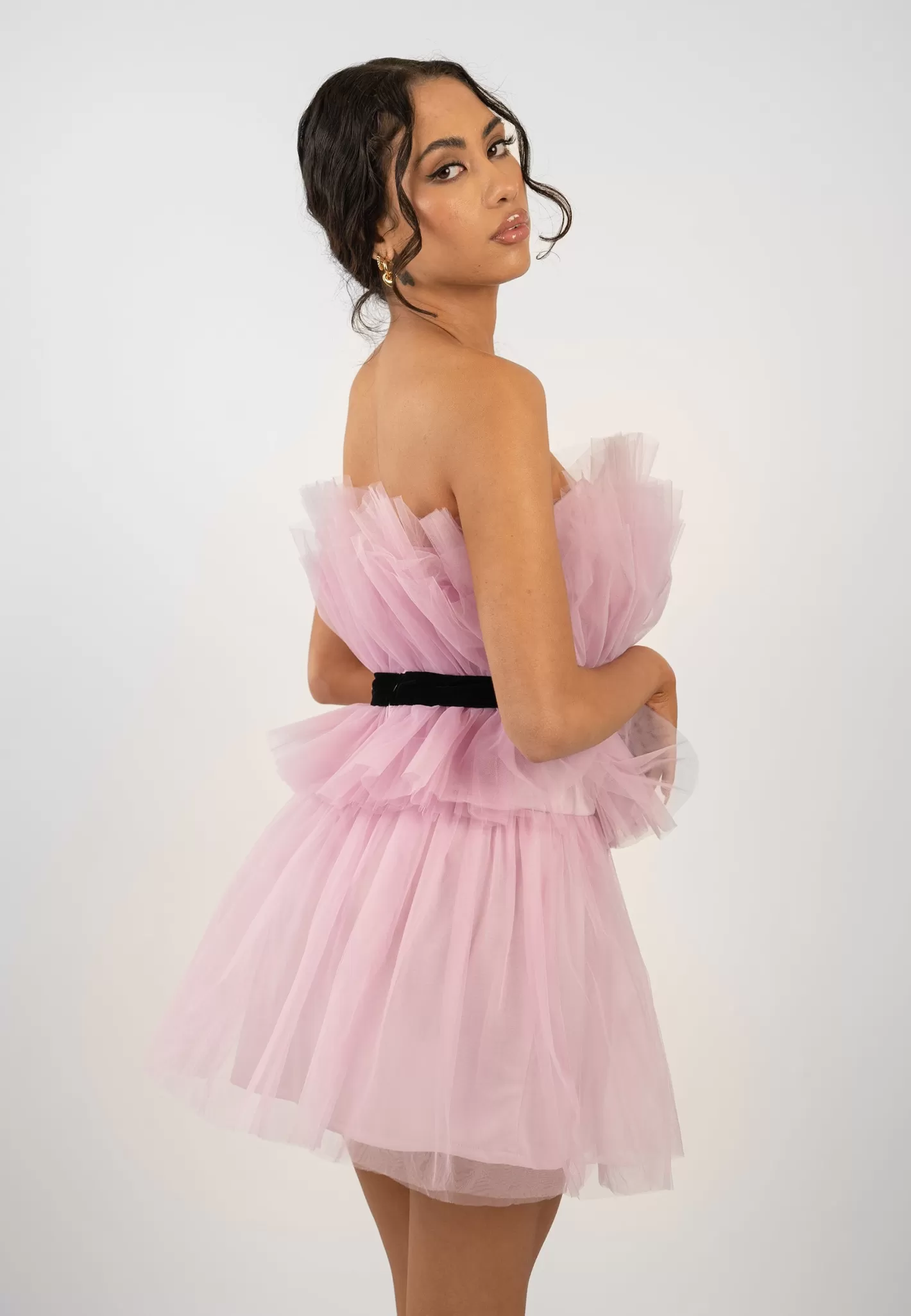 Clearance Nash Pink Tulle Mini Dress Women Mini Dresses