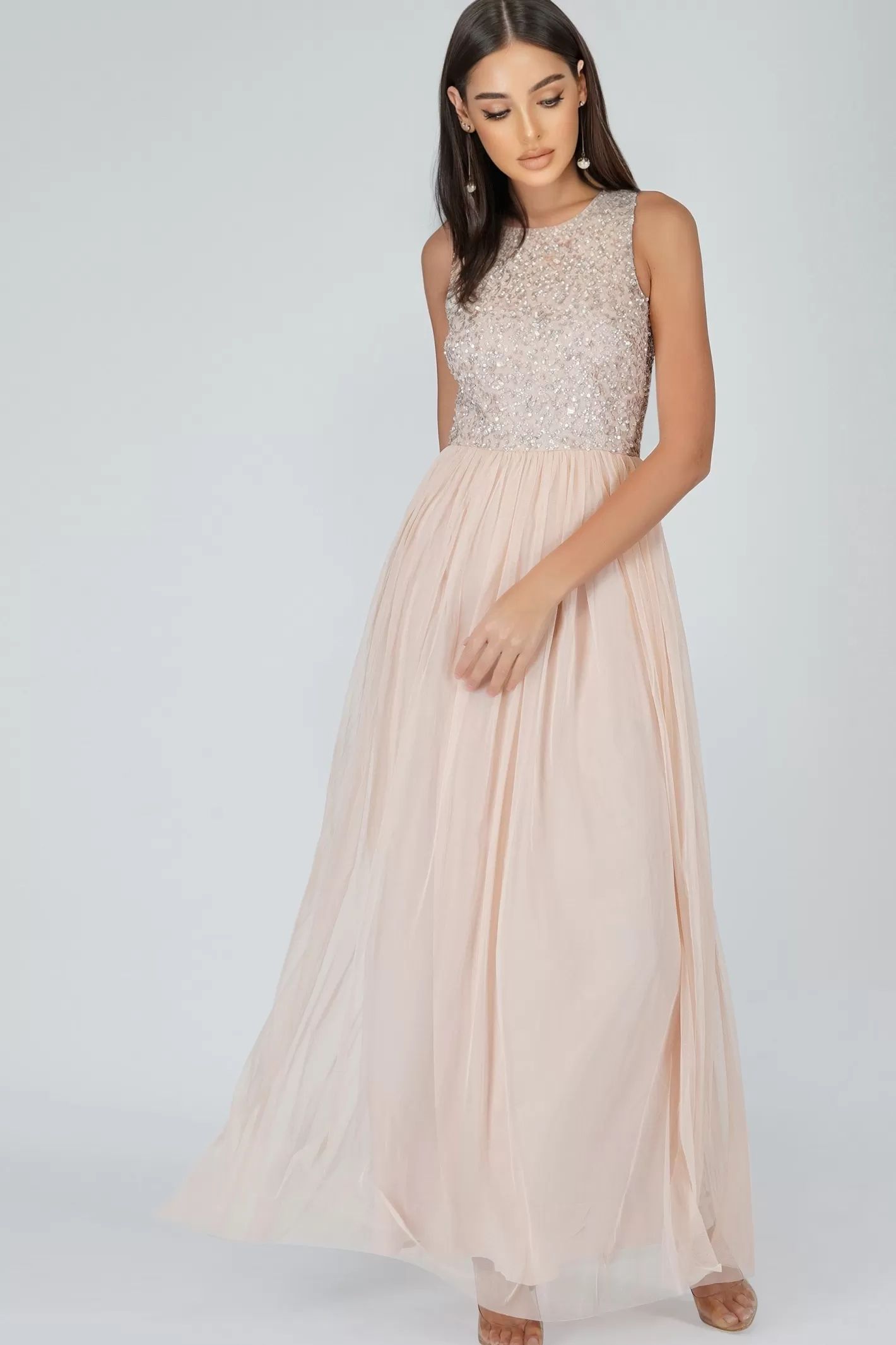 Fashion Nicasso Blush Pink Bridesmaid Maxi Dress Women Maxi Dresses