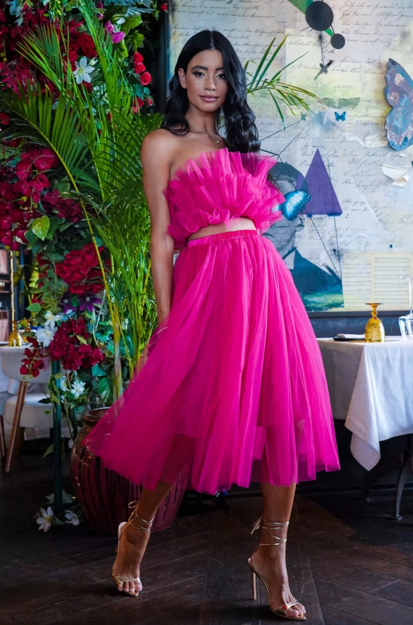 Best Sale Nyra Tulle Skirt In Hot Pink Women Skirts