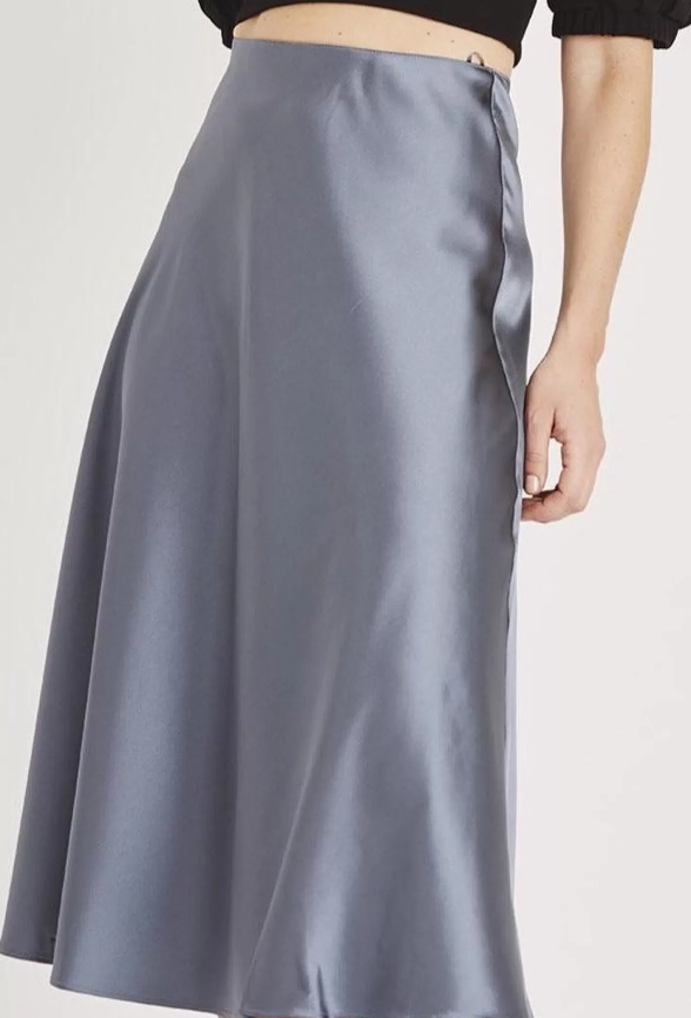 Store Sophie Grey Satin Skirt Women Skirts