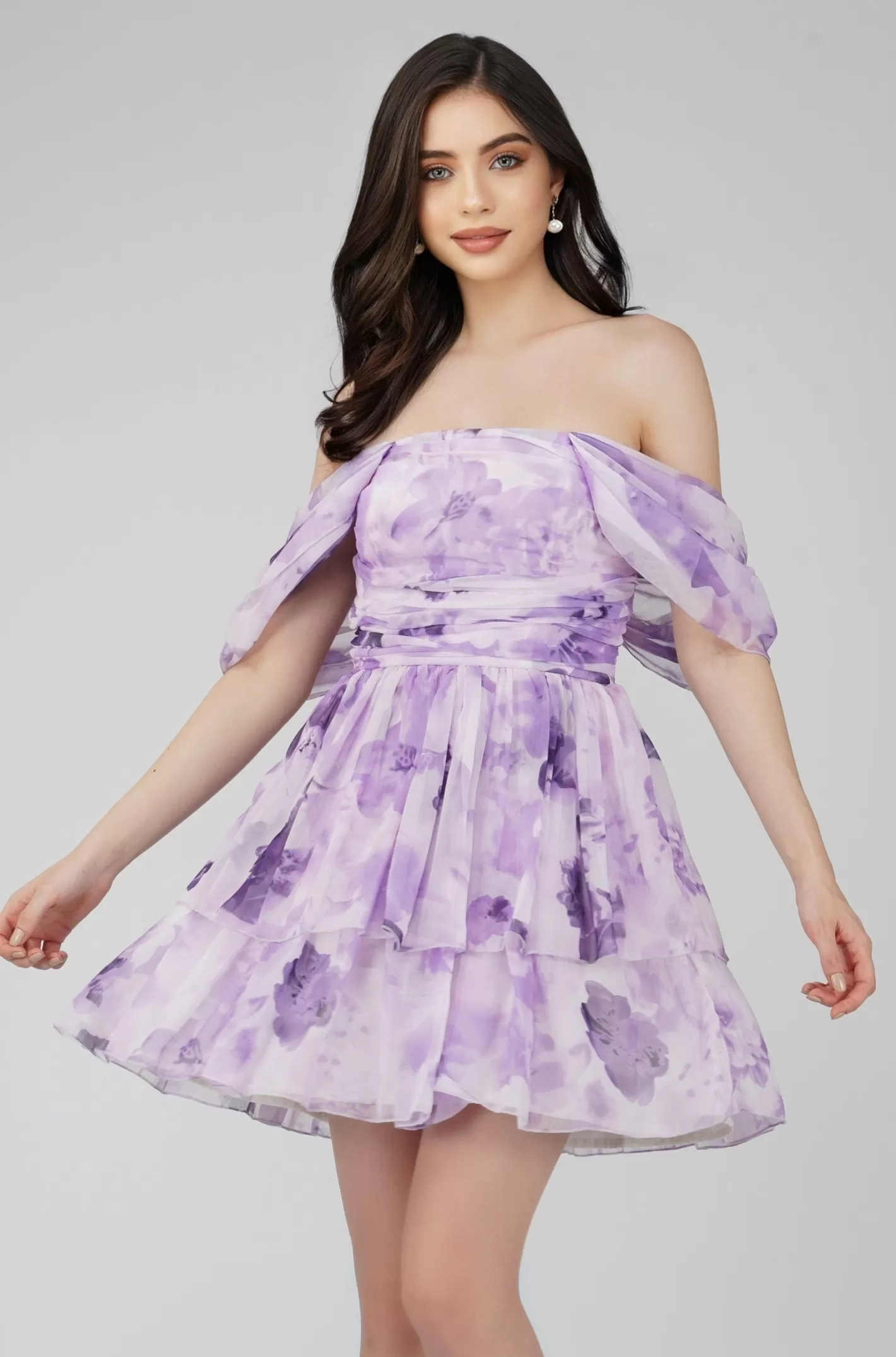 Best Sale Sydney Chiffon Mini Dress In Lavender Women Maxi Dresses