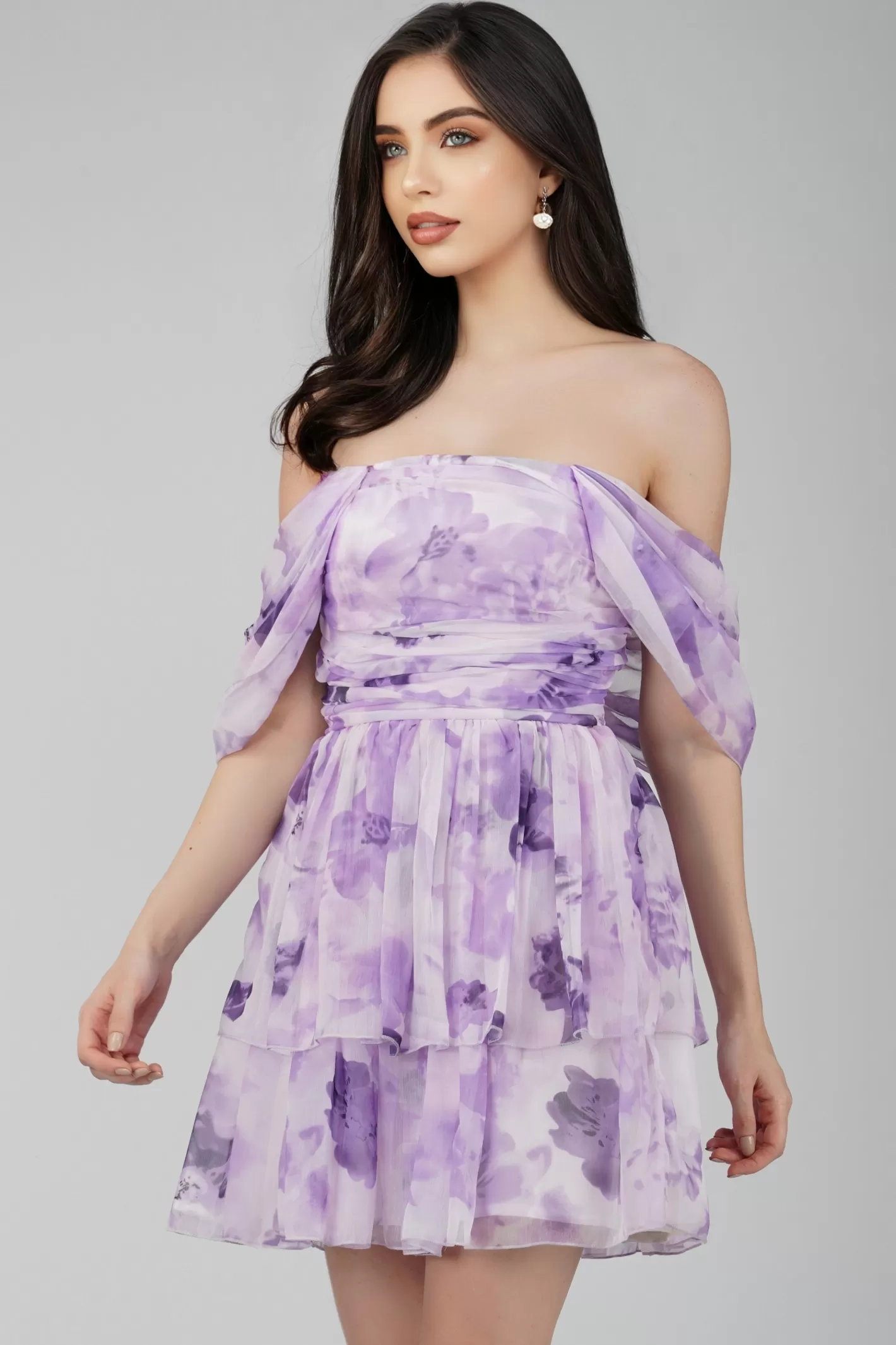 Best Sale Sydney Chiffon Mini Dress In Lavender Women Maxi Dresses