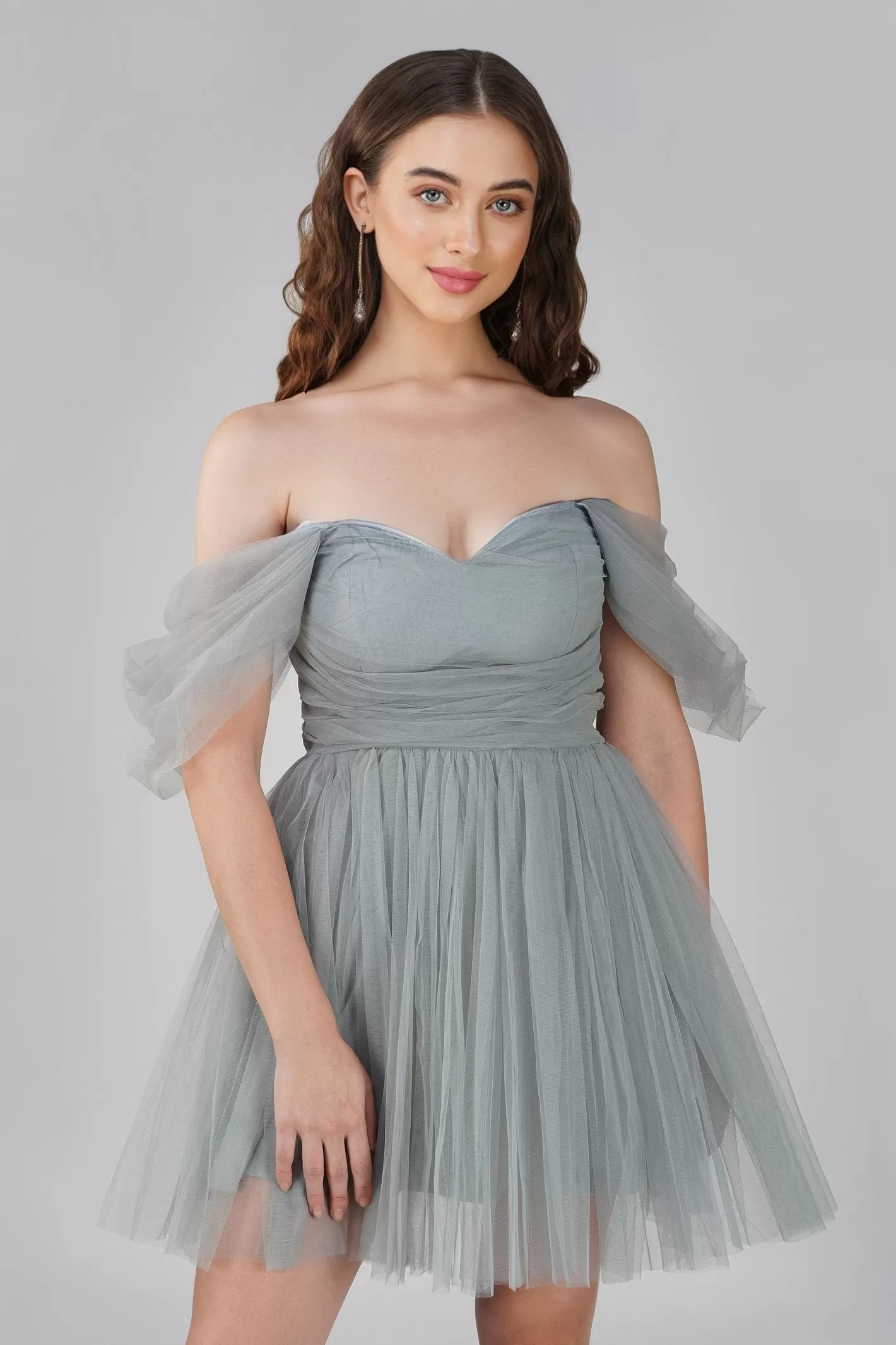 Flash Sale Sydney Dusty Blue Tulle Mini Dress Women Mini Dresses