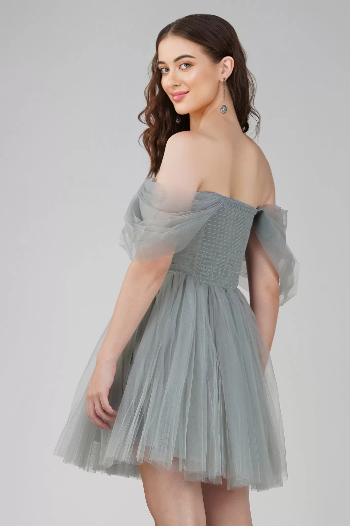 Flash Sale Sydney Dusty Blue Tulle Mini Dress Women Mini Dresses