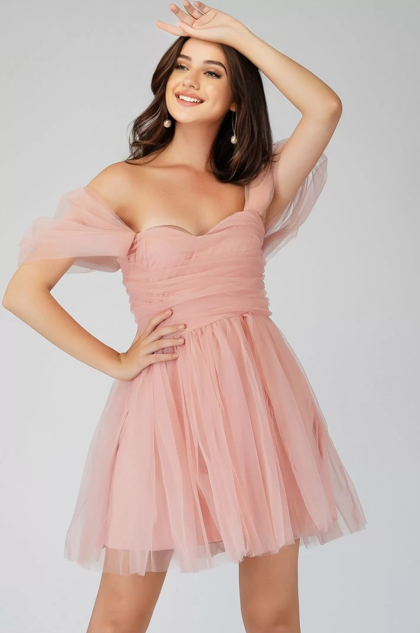 Hot Sydney Light Pink Tulle Mini Dress Women Mini Dresses