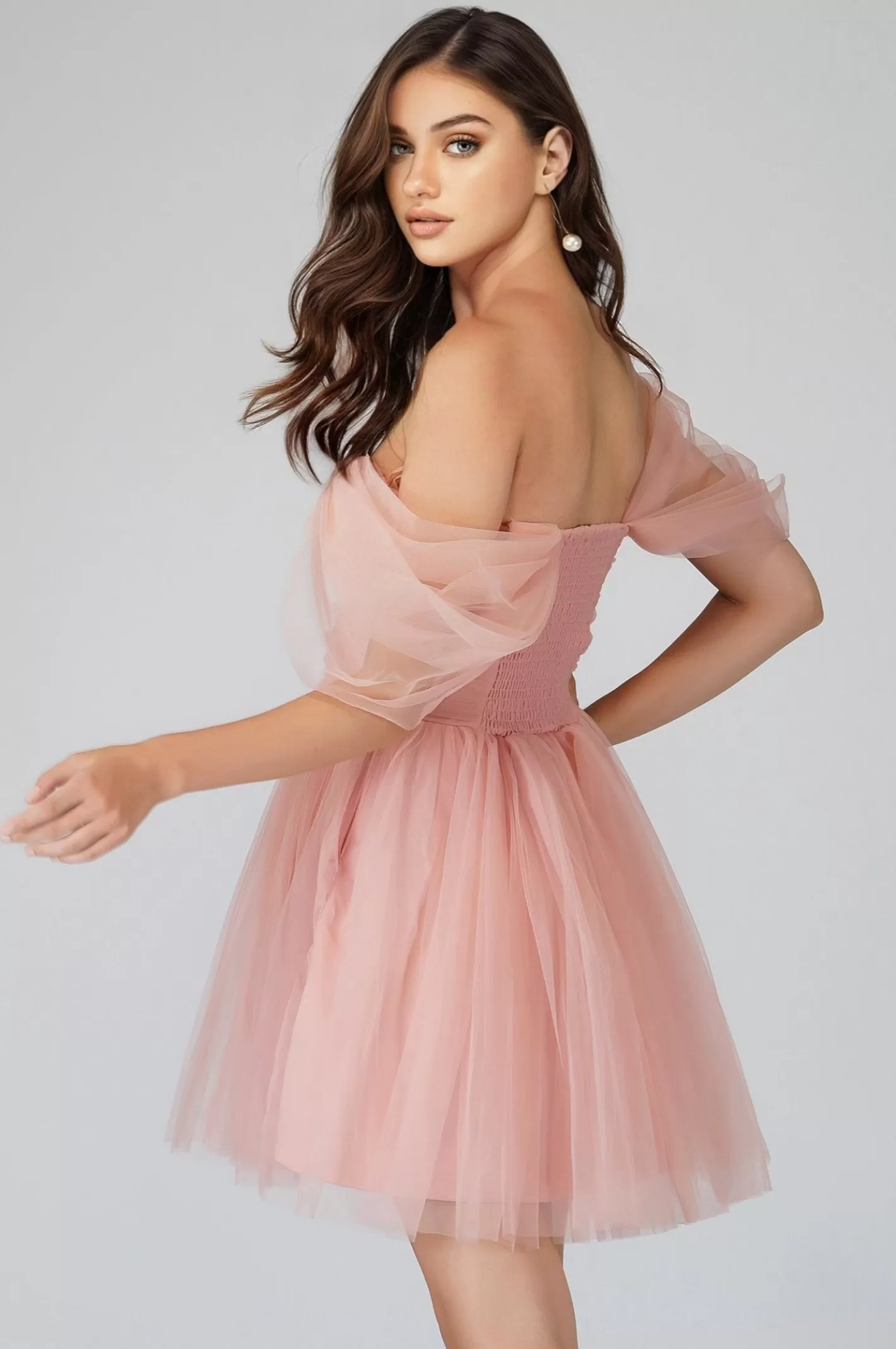 Hot Sydney Light Pink Tulle Mini Dress Women Mini Dresses