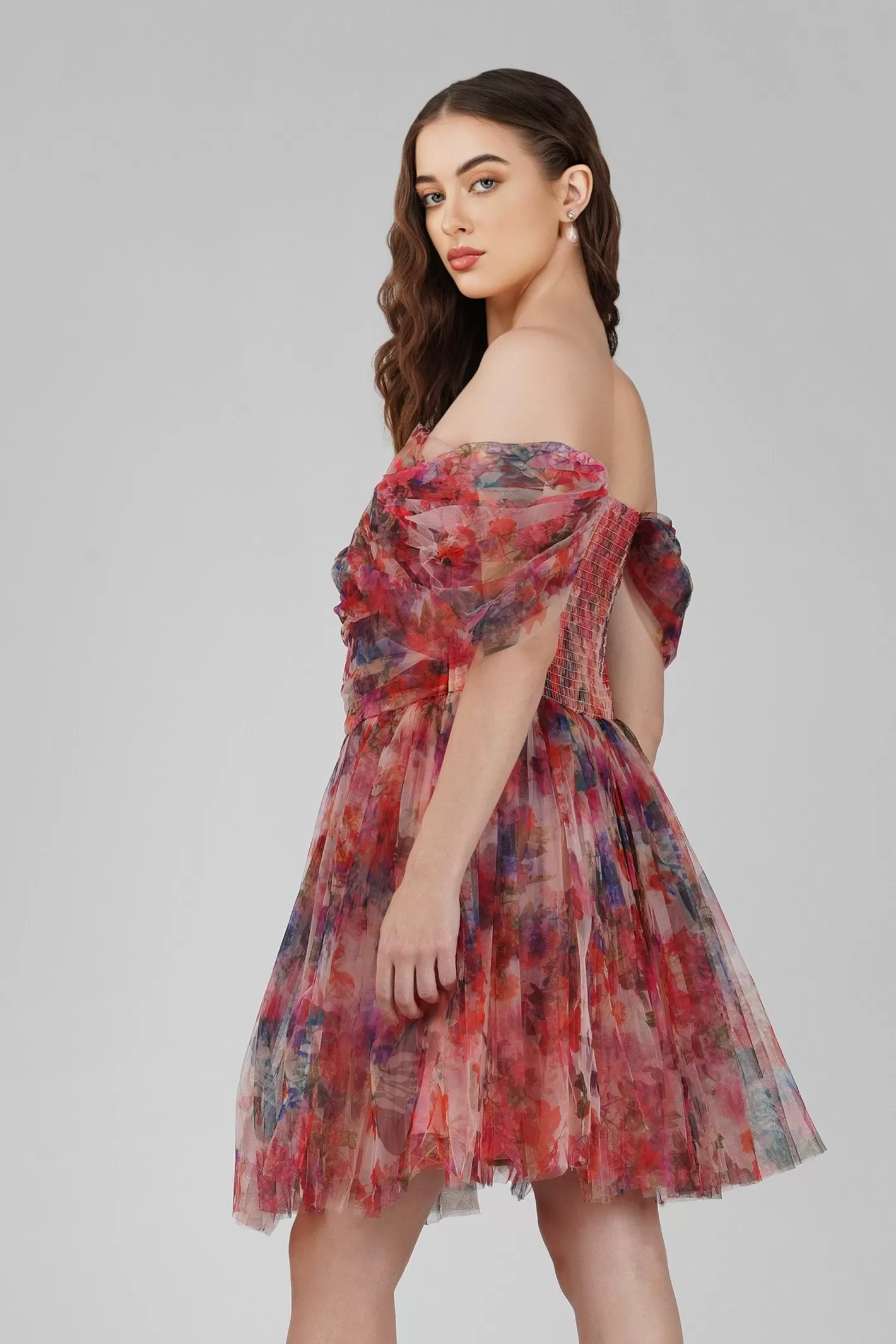 Store Sydney Mixed Floral Tulle Mini Dress Women Mini Dresses