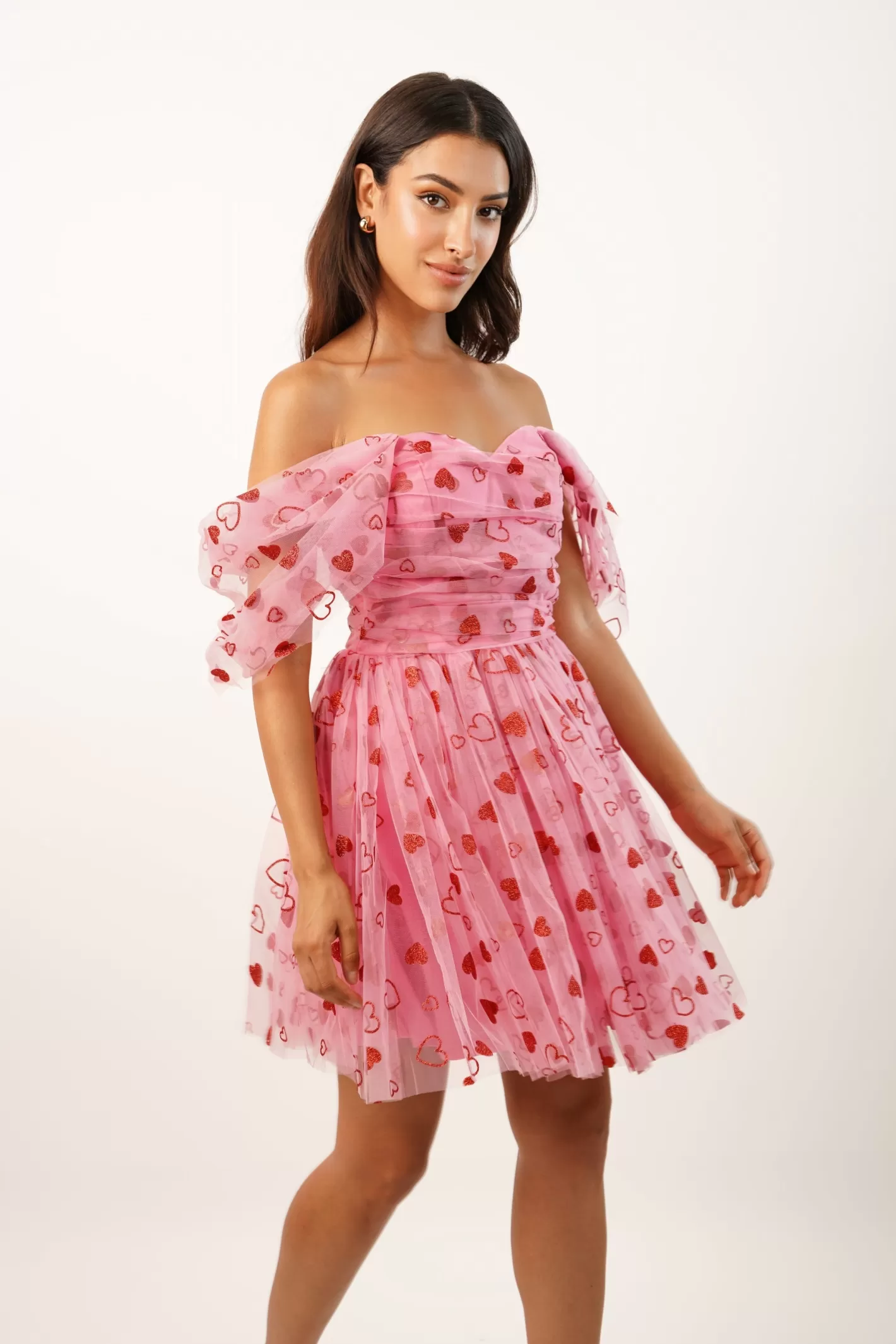 Best Sydney Pink Heart Mini Dress Women Mini Dresses