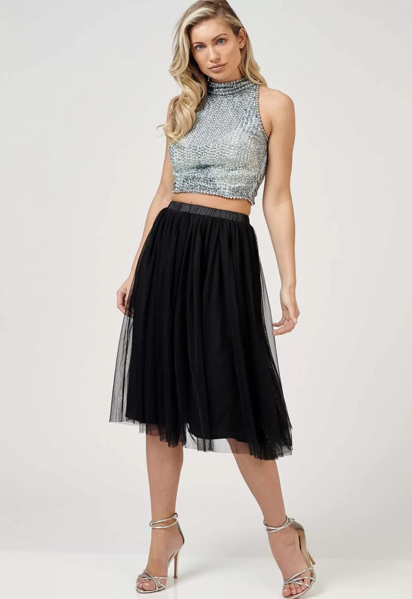 Discount Val Tulle Midi Skirt In Black Women Skirts